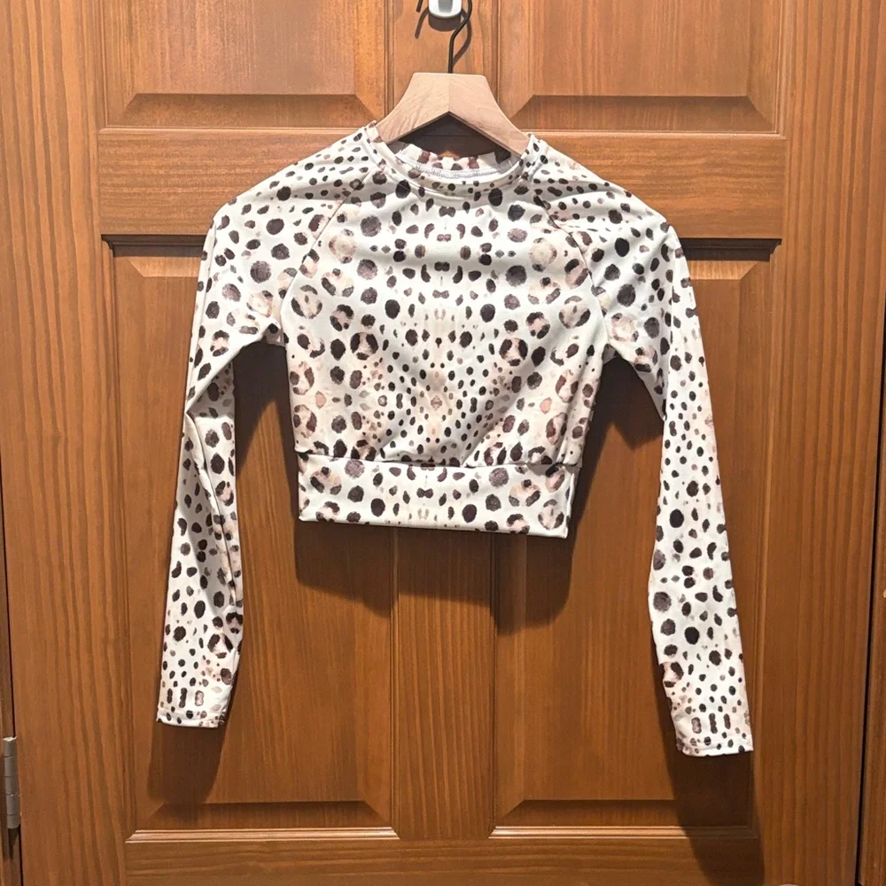 Leopard Print Long Sleeve Rashguard - Picture 1 of 2